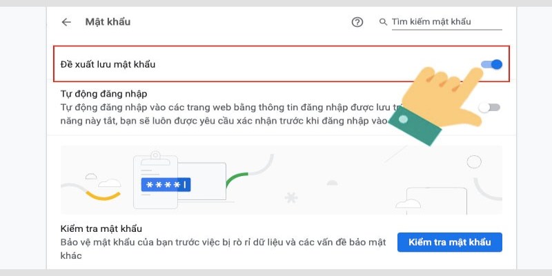 Sử dụng “Nhớ mật khẩu” để dễ dàng đăng nhập
