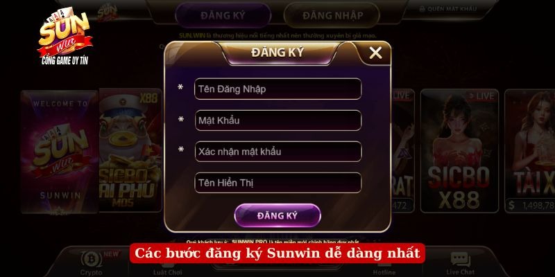 Các bước đăng ký Sunwin dễ dàng nhất