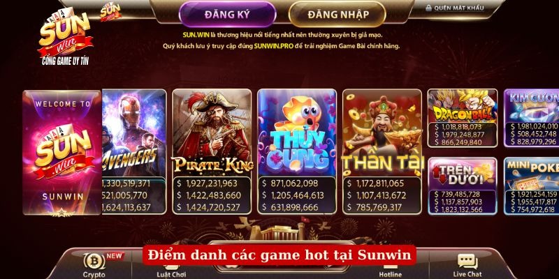 Các game bài thu hút nhiều người tham gia tại Sunwin